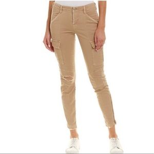 J Brand Houlihan Skinny Cropped Distressed Cargo Pants in a Tan Khaki Sz. 26 NWT